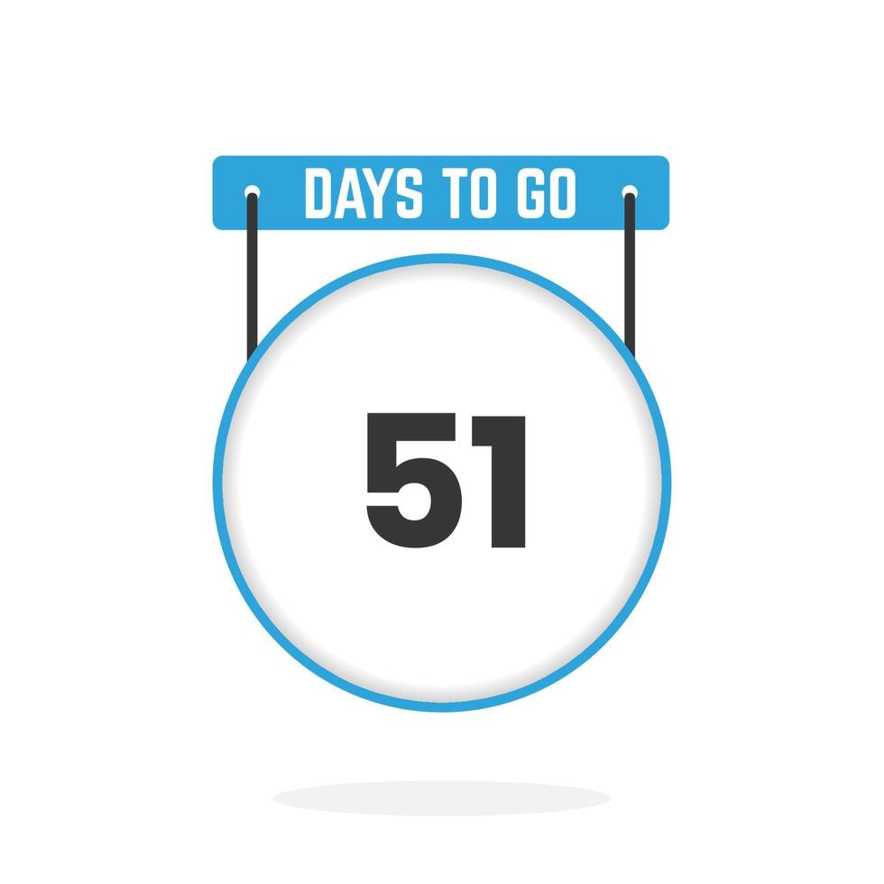 51 Days Left Countdown for sales promotion. 51 days left to go Promotional sales banner vector