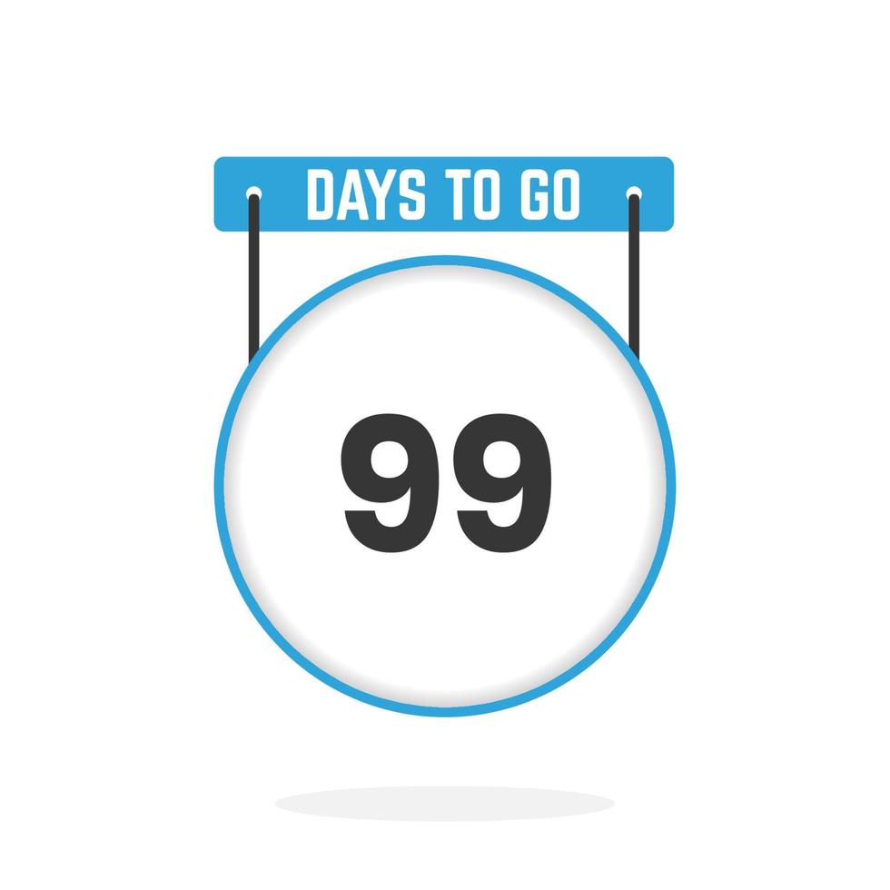 99 Days Left Countdown for sales promotion. 99 days left to go Promotional sales banner vector