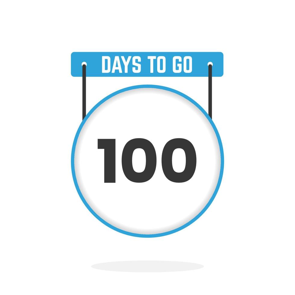 100 Days Left Countdown for sales promotion. 100 days left to go Promotional sales banner vector