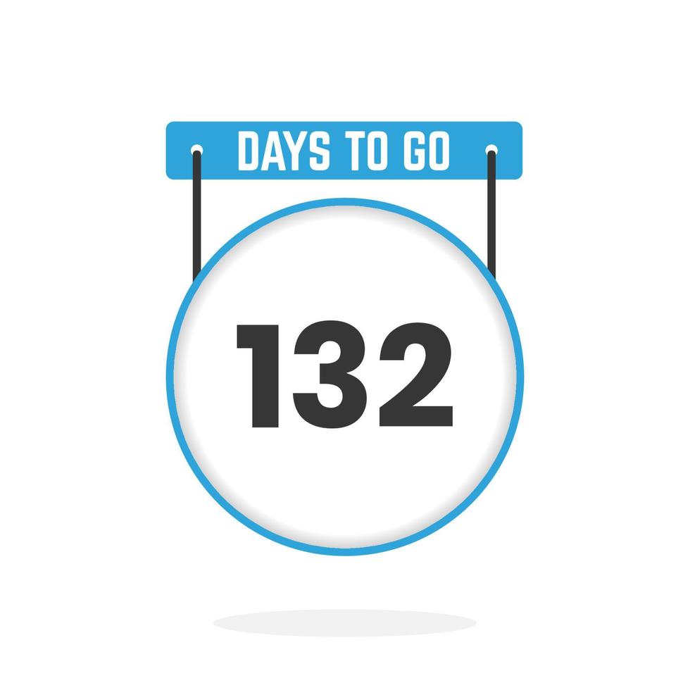 132 Days Left Countdown for sales promotion. 132 days left to go
