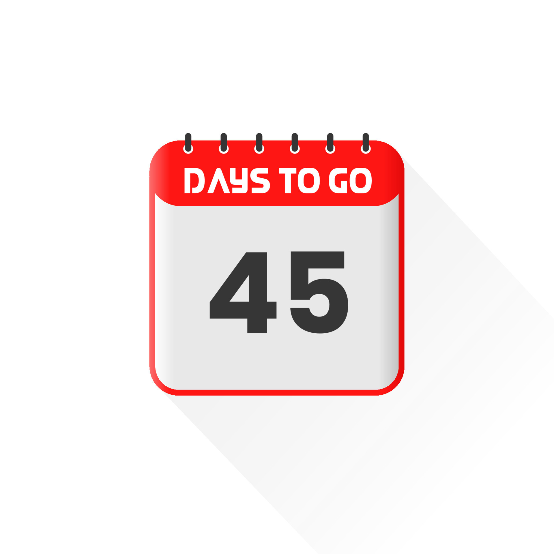 Countdown icon 45 Days Left for sales promotion. Promotional sales