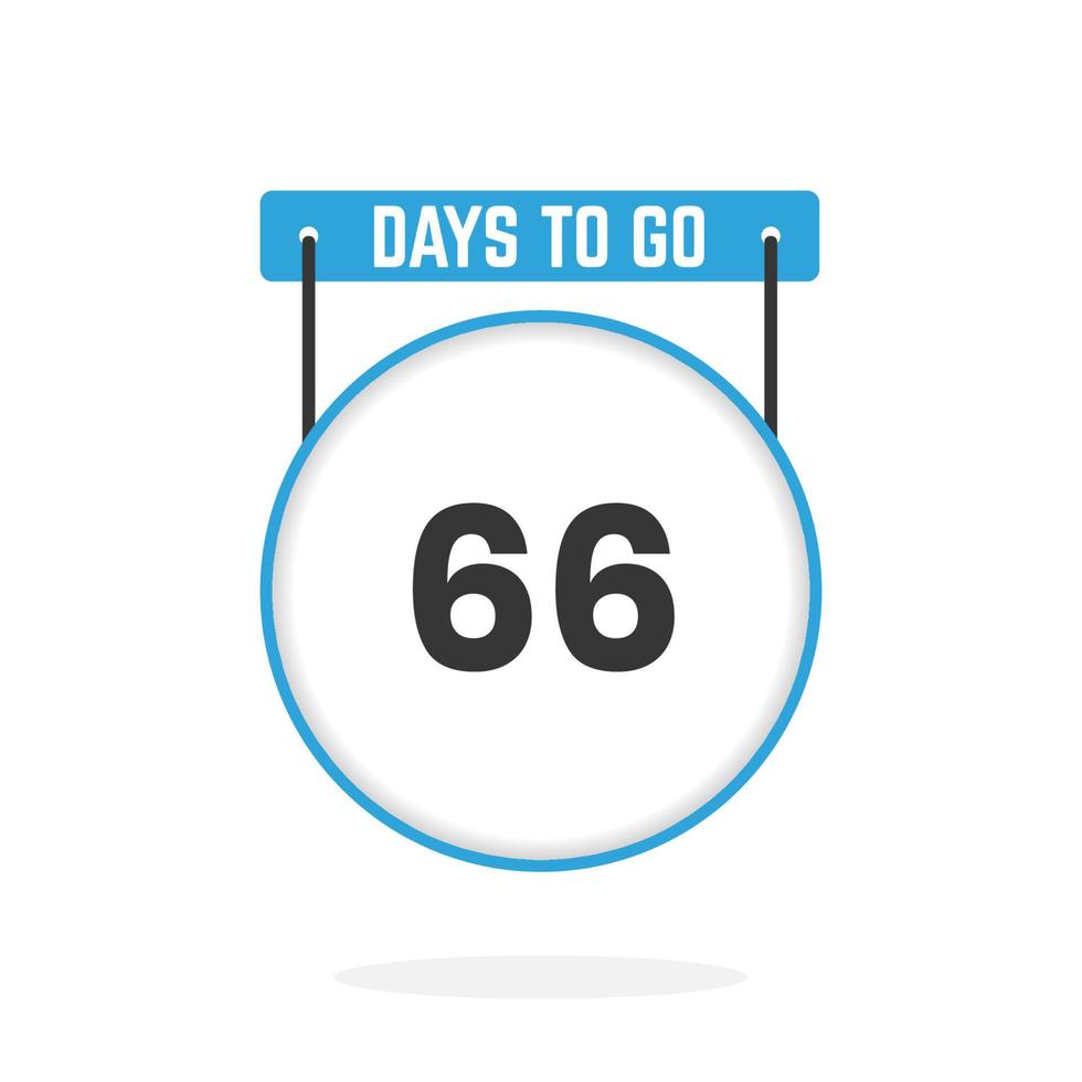 66 Days Left Countdown for sales promotion. 66 days left to go Promotional sales banner vector