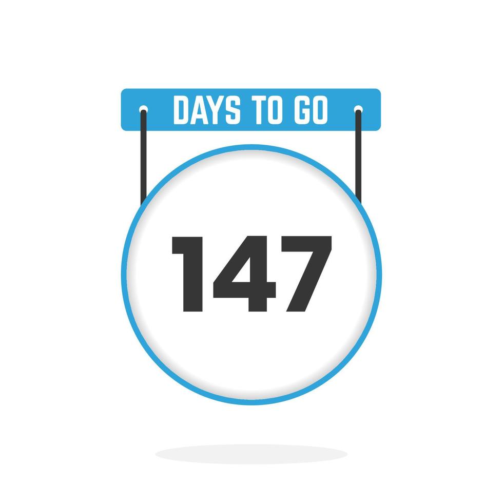 147 Days Left Countdown for sales promotion. 147 days left to go Promotional sales banner vector