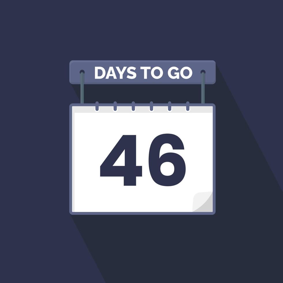Quedan 46 días de cuenta regresiva para la promoción de ventas. Quedan 46 días para el banner de ventas promocionales. vector