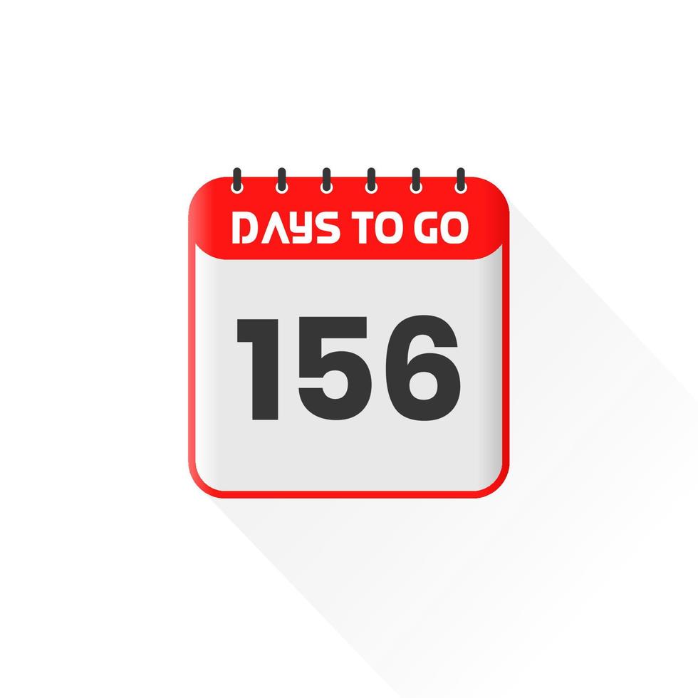 Countdown icon 156 Days Left for sales promotion. Promotional sales banner 156 days left to go vector