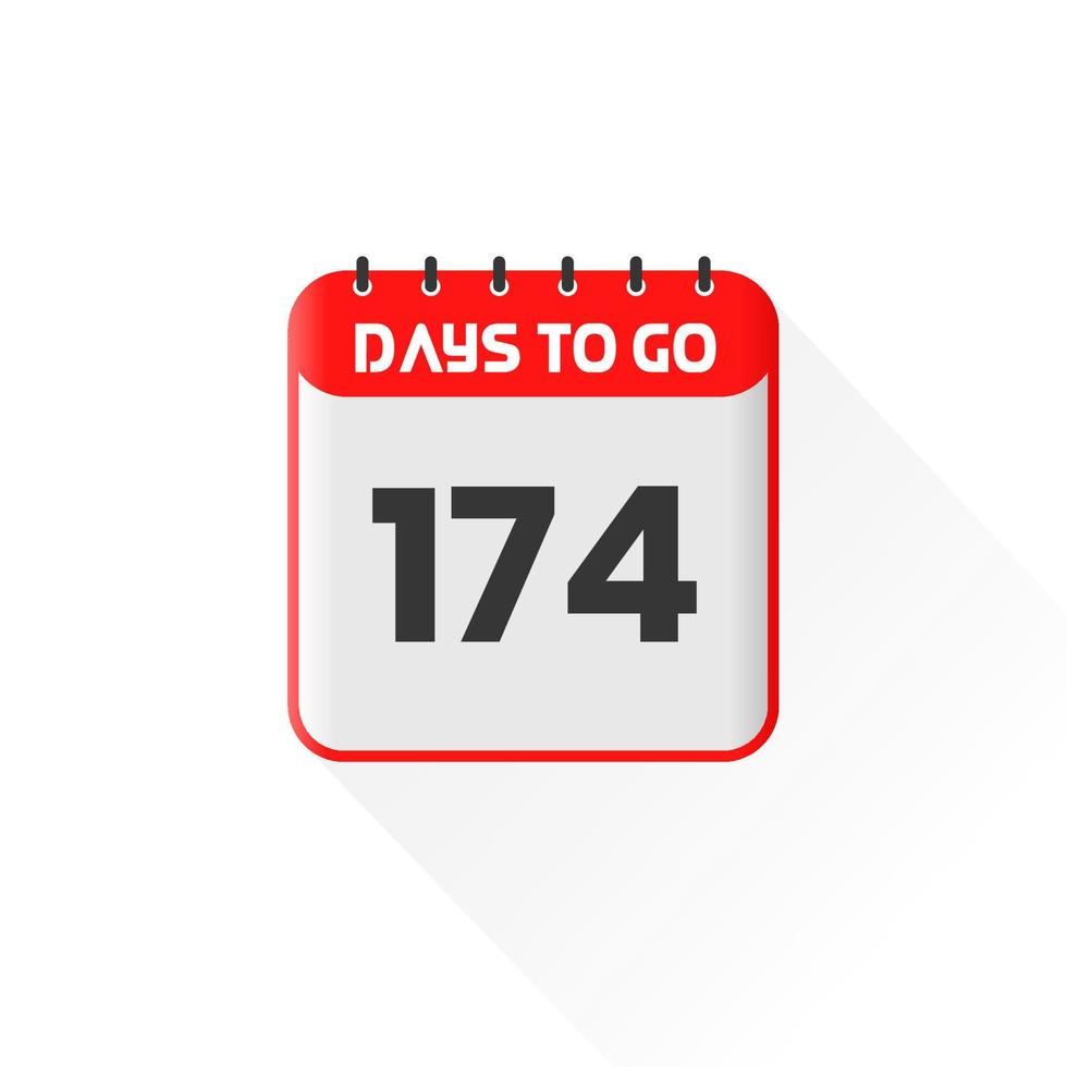 Countdown icon 174 Days Left for sales promotion. Promotional sales banner 174 days left to go vector