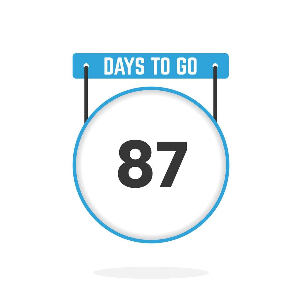 Quedan 87 días de cuenta regresiva para la promoción de ventas. Quedan 87 días para el banner de ventas promocionales. vector