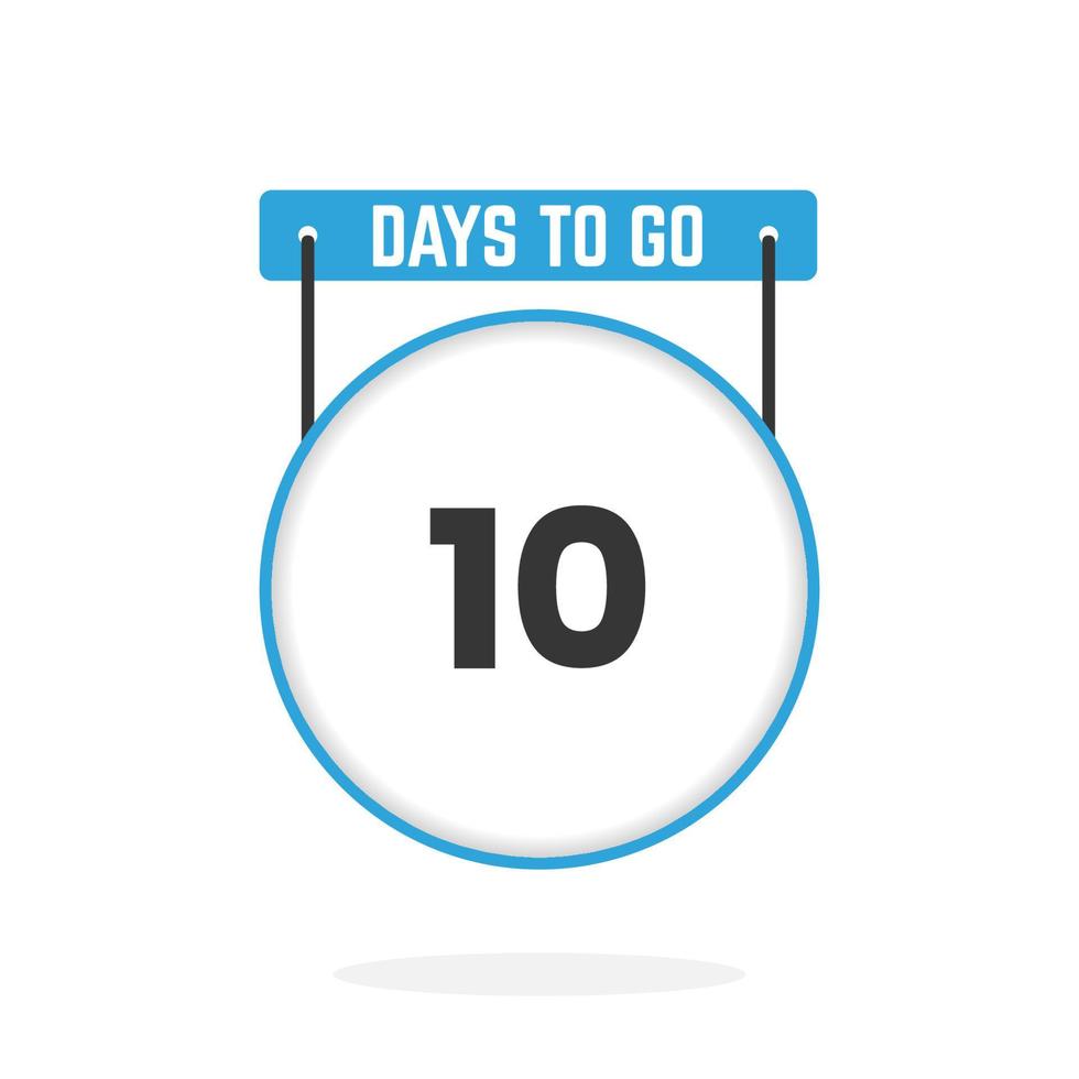 10 Days Left Countdown for sales promotion. 10 days left to go Promotional sales banner vector