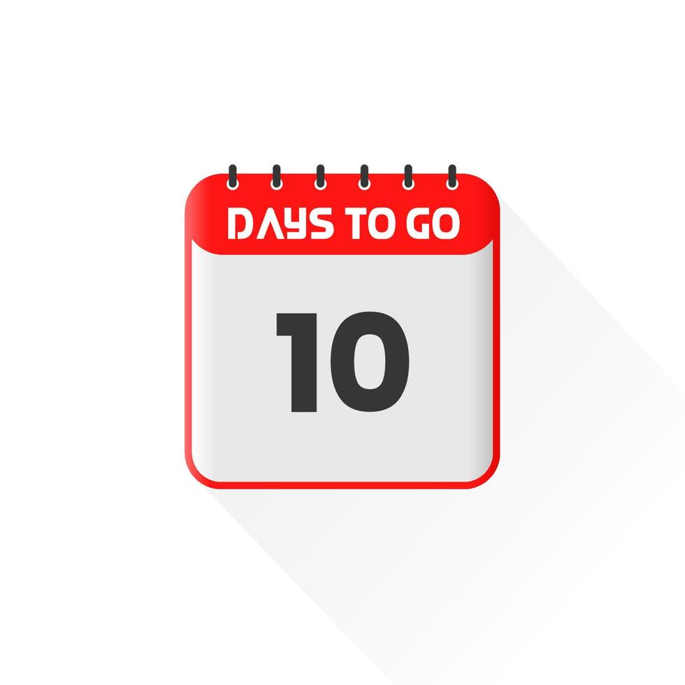 Countdown icon 10 Days Left for sales promotion. Promotional sales banner 10 days left to go vector