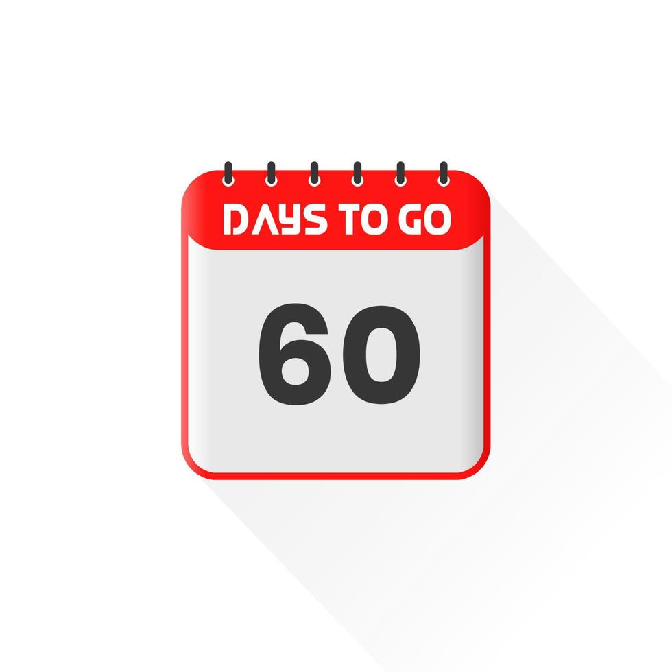 Countdown icon 60 Days Left for sales promotion. Promotional sales banner 60 days left to go vector