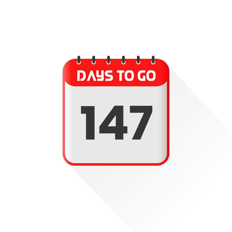 icono de cuenta regresiva Quedan 147 días para la promoción de ventas. banner de ventas promocionales quedan 147 días vector