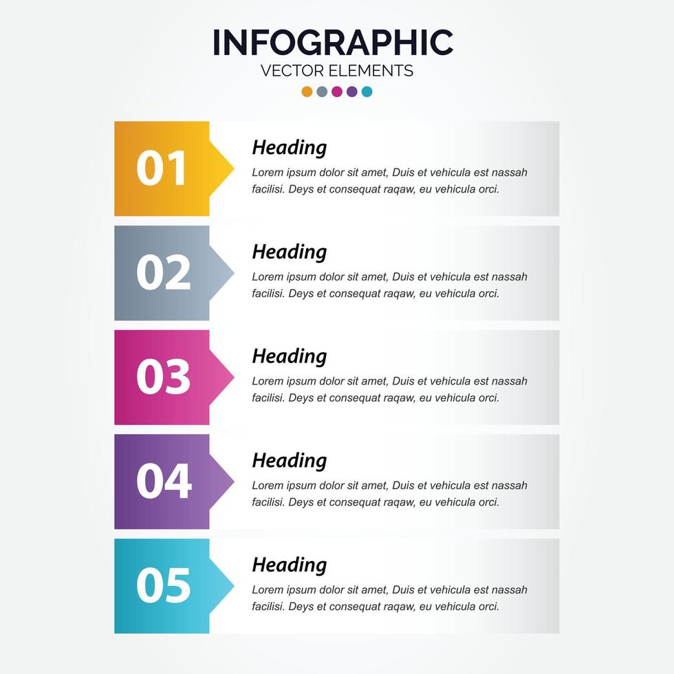 Business Vertical Infographic design template with icons and 5 five options or steps. vector