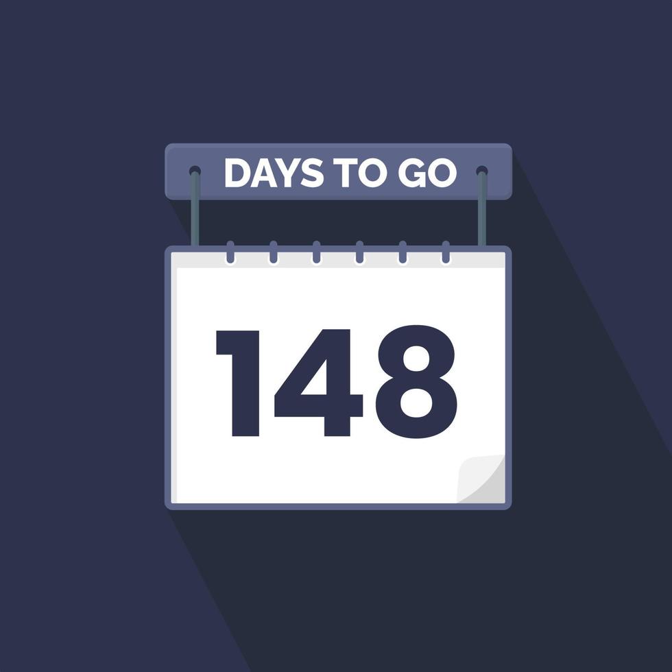 Quedan 148 días de cuenta regresiva para la promoción de ventas. Quedan 148 días para el banner de ventas promocionales. vector