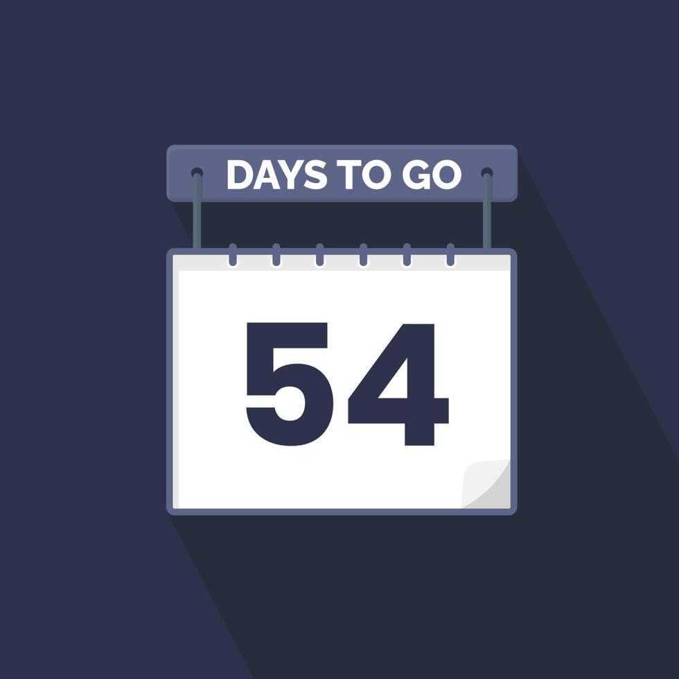 54 Days Left Countdown for sales promotion. 54 days left to go Promotional sales banner vector