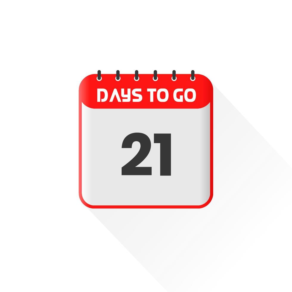 Countdown icon 21 Days Left for sales promotion. Promotional sales banner 21 days left to go vector