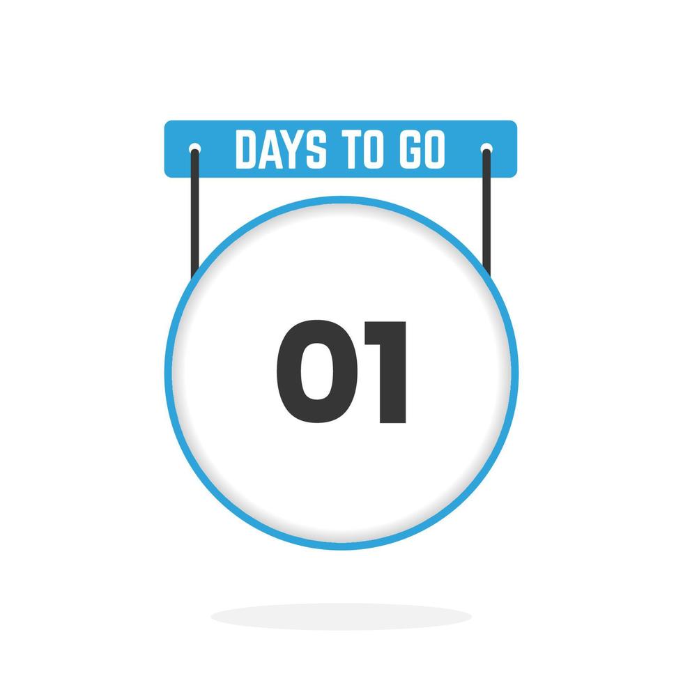 1 Days Left Countdown for sales promotion. 1 days left to go Promotional sales banner vector