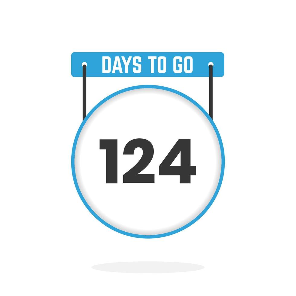 Faltan 124 días de cuenta regresiva para la promoción de ventas. Quedan 124 días para el banner de ventas promocionales. vector