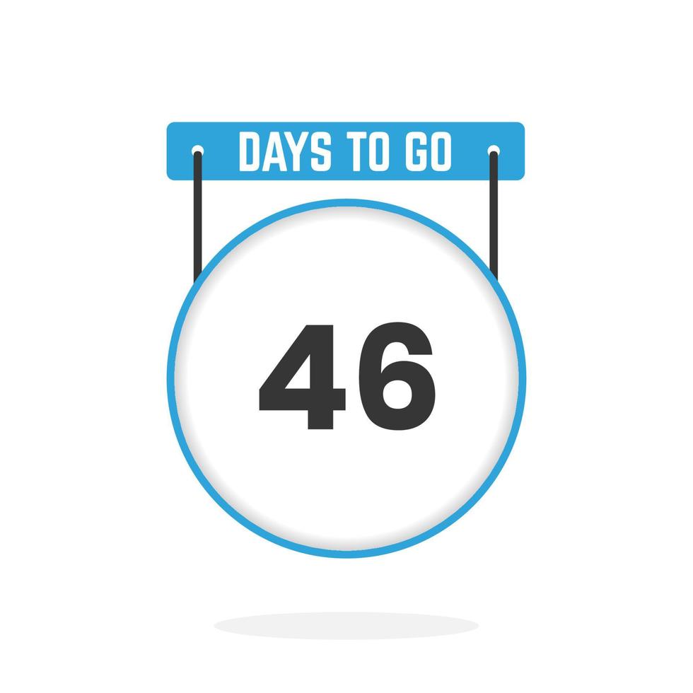 46 Days Left Countdown for sales promotion. 46 days left to go Promotional sales banner vector