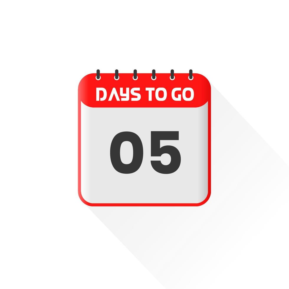 Countdown icon 5 Days Left for sales promotion. Promotional sales banner 5 days left to go vector