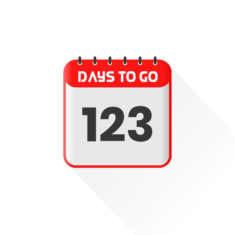 Countdown icon 123 Days Left for sales promotion. Promotional sales banner 123 days left to go vector