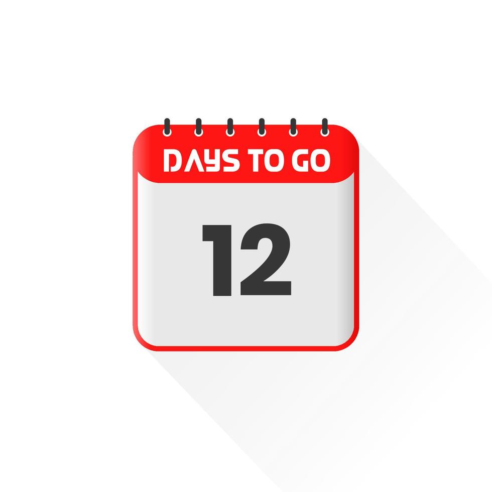 Countdown icon 12 Days Left for sales promotion. Promotional sales banner 12 days left to go vector