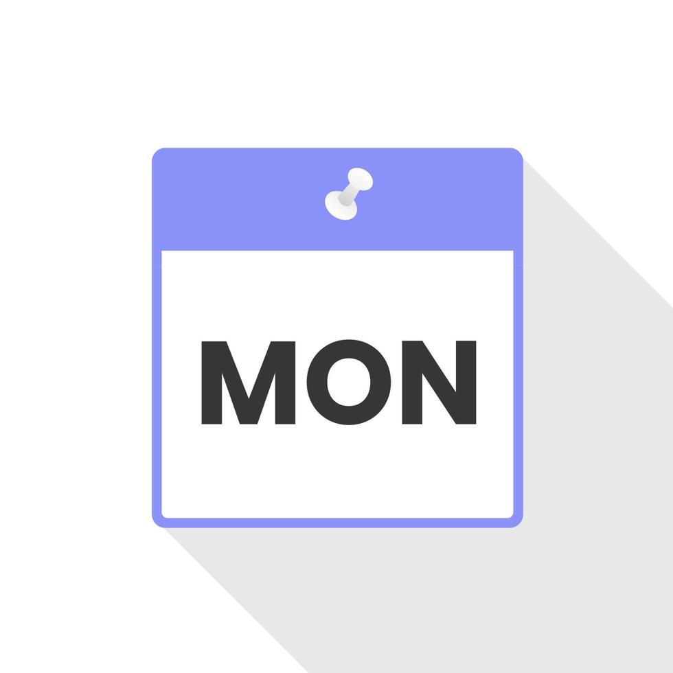 Monday calendar icon to do list, day of the week schedule work sign for