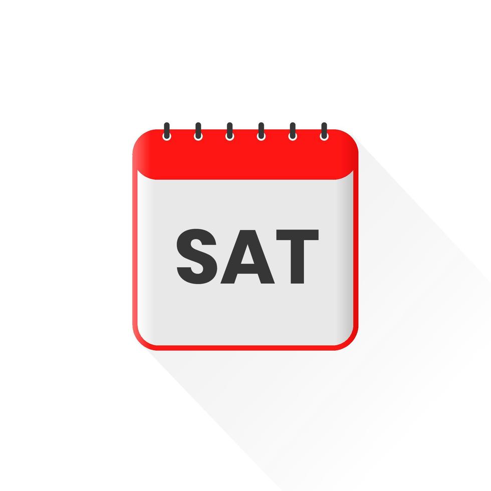 Saturday calendar icon, day of the week for schedule work sign vector