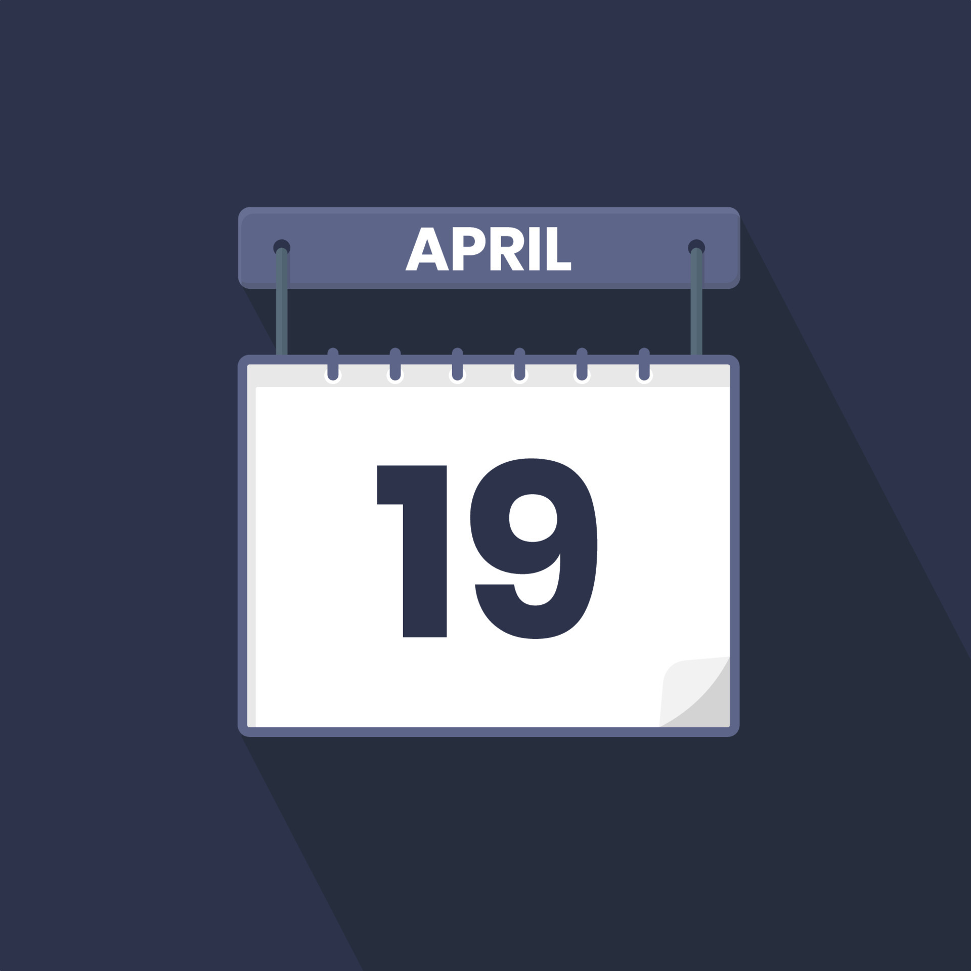 19th April calendar icon April 19 calendar Date Month icon vector 19th April calendar icon April 19 calendar Date Month icon vector