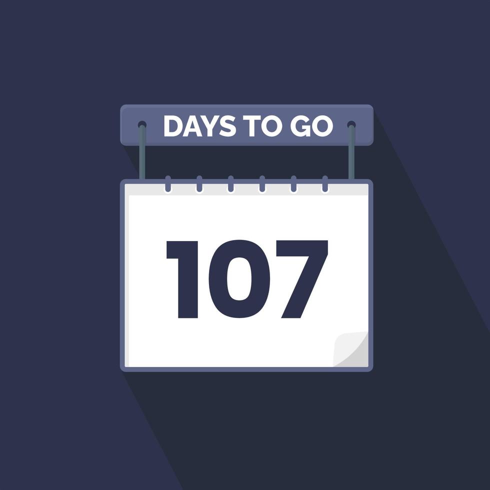 Faltan 107 días de cuenta regresiva para la promoción de ventas. Quedan 107 días para el banner de ventas promocionales. vector