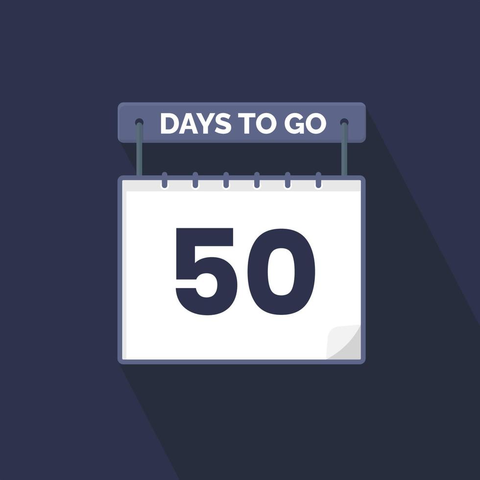 50 Days Left Countdown for sales promotion. 50 days left to go Promotional sales banner vector