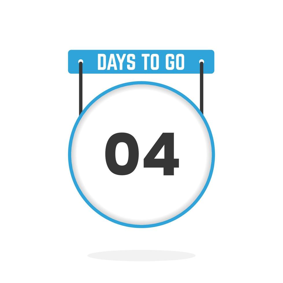 4 Days Left Countdown for sales promotion. 4 days left to go Promotional sales banner vector