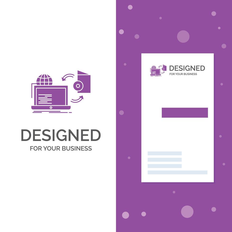 Business Logo for Disc. online. game. publish. publishing. Vertical Purple Business .Visiting Card template. Creative background vector illustration