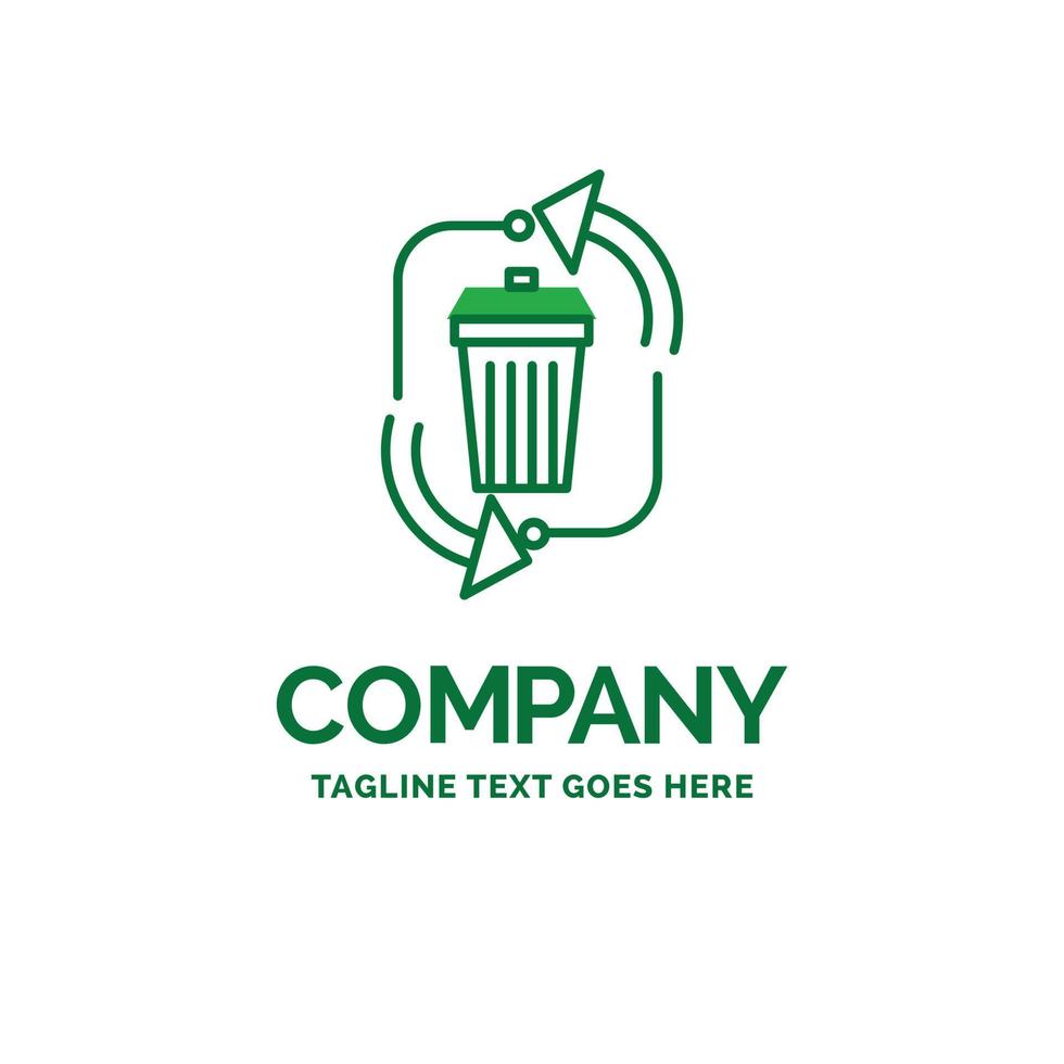 waste. disposal. garbage. management. recycle Flat Business Logo template. Creative Green Brand Name Design. vector