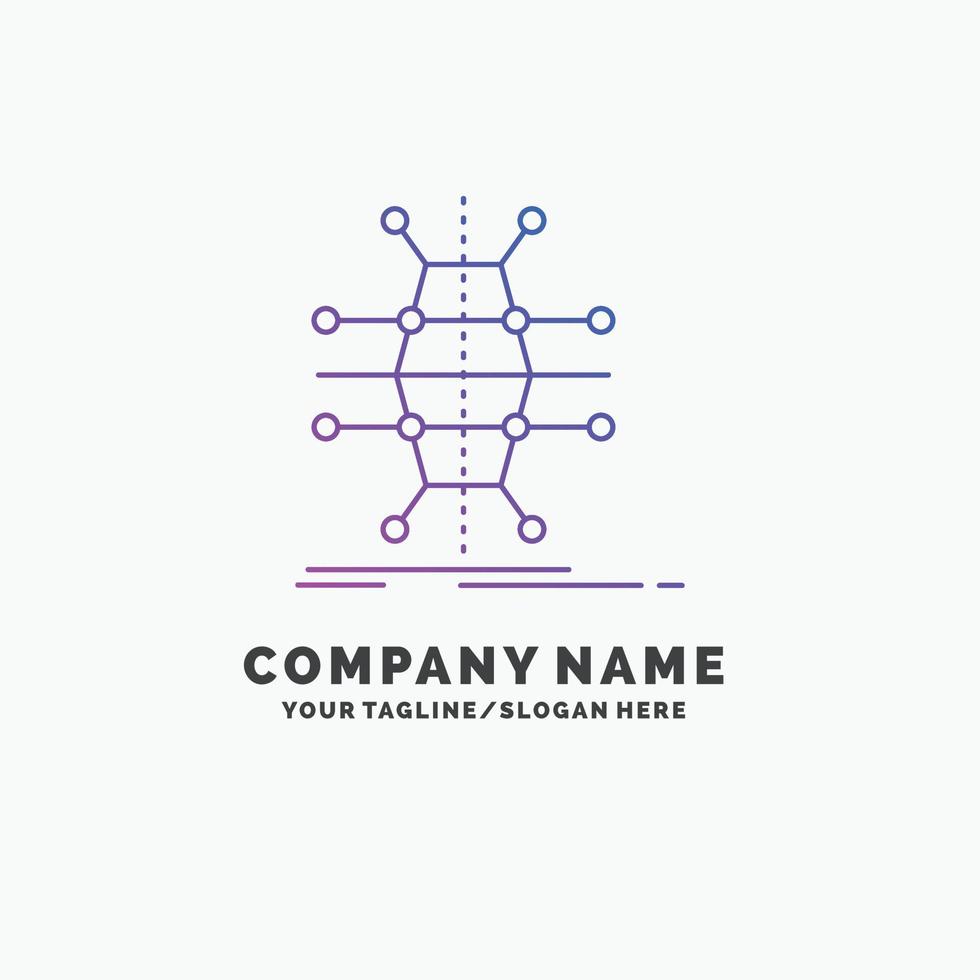 Distribution. grid. infrastructure. network. smart Purple Business Logo Template. Place for Tagline vector
