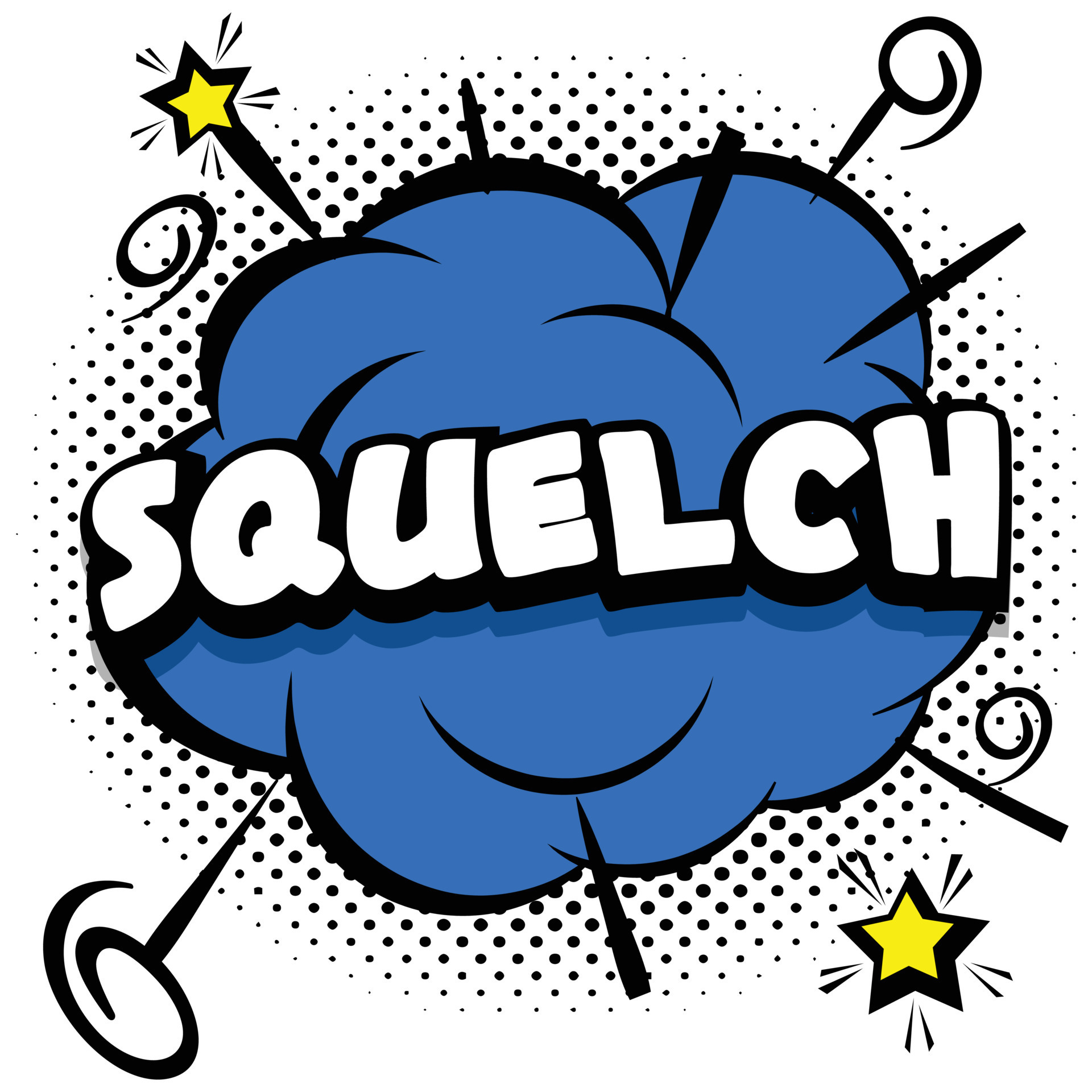 squelch Comic bright template with speech bubbles on colorful frames