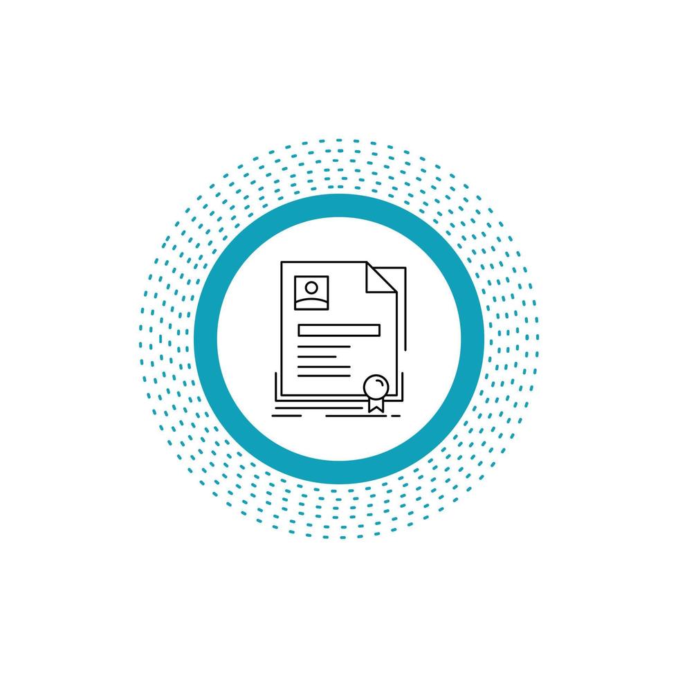 Contract. badge. Business. agreement. certificate Line Icon. Vector isolated illustration