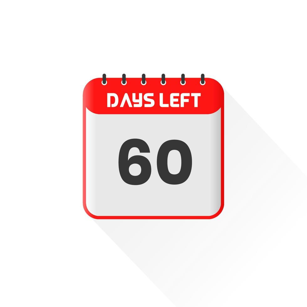 Countdown icon 60 Days Left for sales promotion. Promotional sales banner 60 days left to go vector