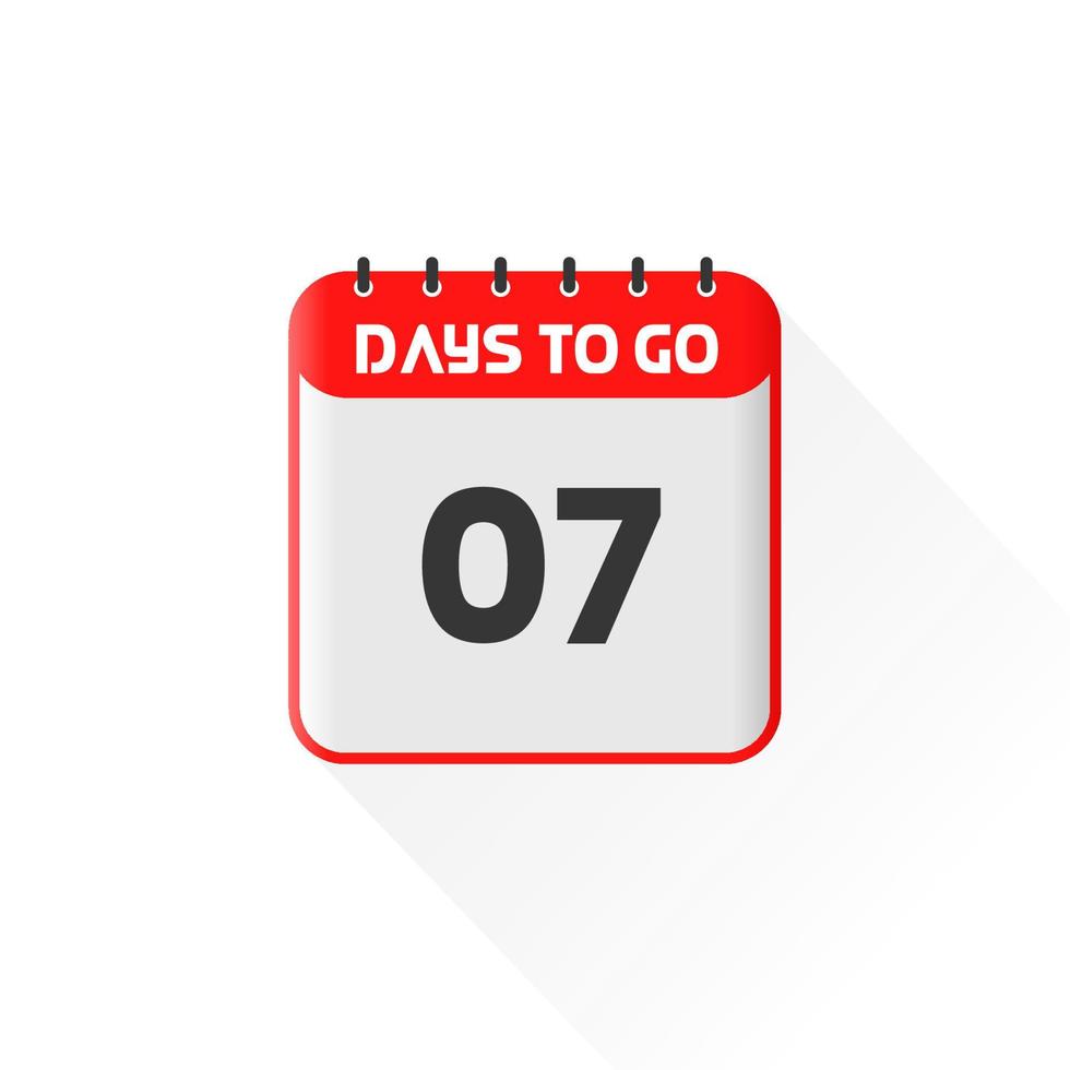 Countdown icon 7 Days Left for sales promotion. Promotional sales banner 7 days left to go vector