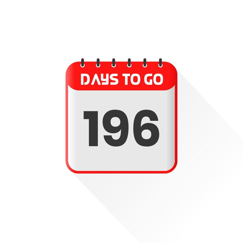 Countdown icon 196 Days Left for sales promotion. Promotional sales banner 196 days left to go vector
