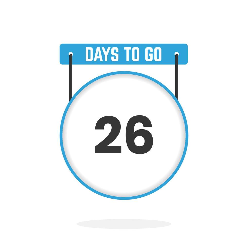 Quedan 26 días de cuenta regresiva para la promoción de ventas. Quedan 26 días para el banner de ventas promocionales. vector