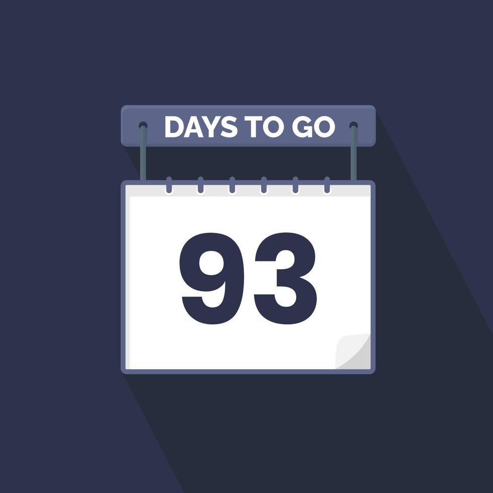 93 Days Left Countdown for sales promotion. 93 days left to go Promotional sales banner vector
