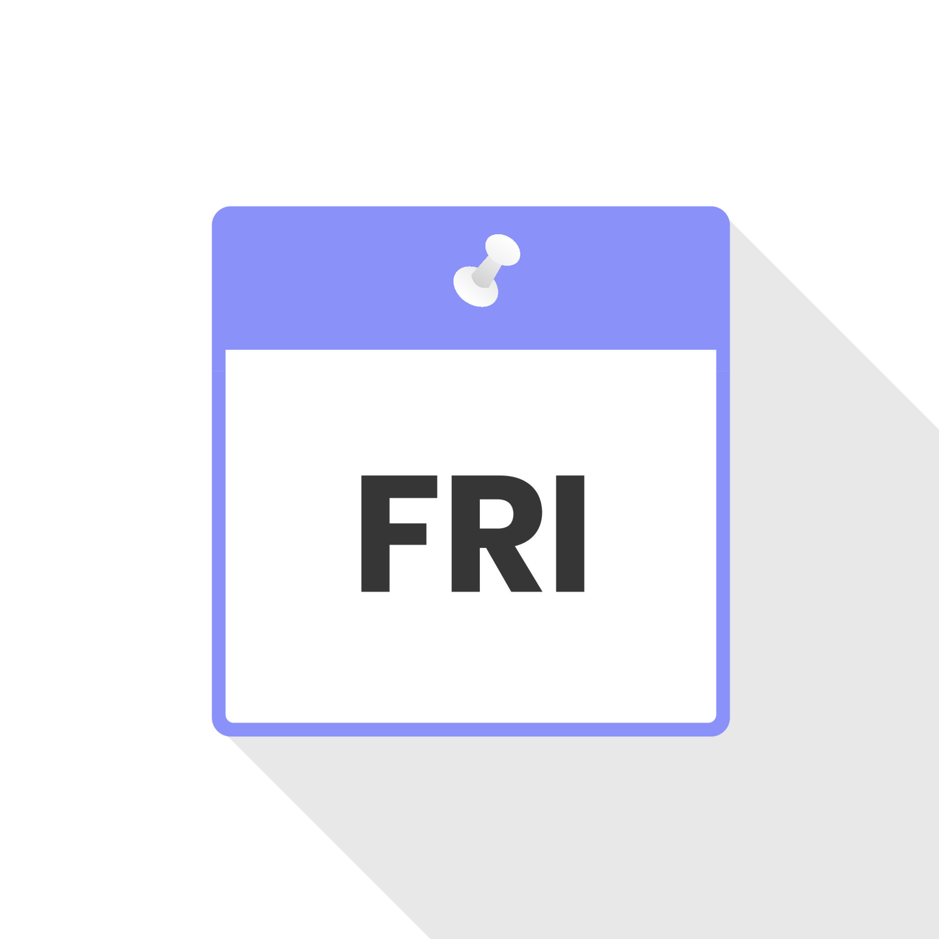 Friday calendar icon to do list, day of the week schedule work sign for