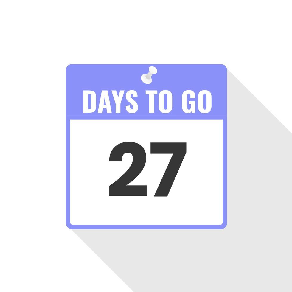 27 Days Left Countdown sales icon. 27 days left to go Promotional banner vector