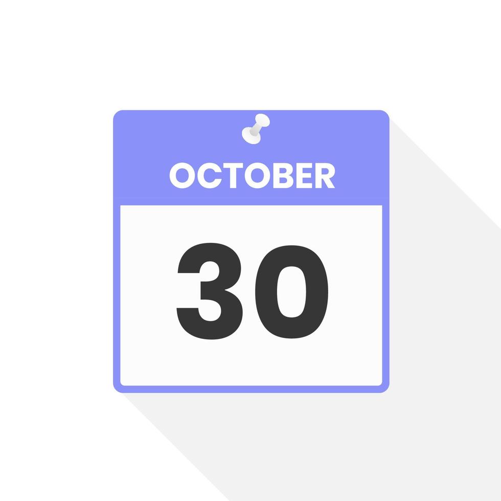 October 30 calendar icon Date Month calendar icon vector illustration October 30 calendar icon Date Month calendar icon vector illustration