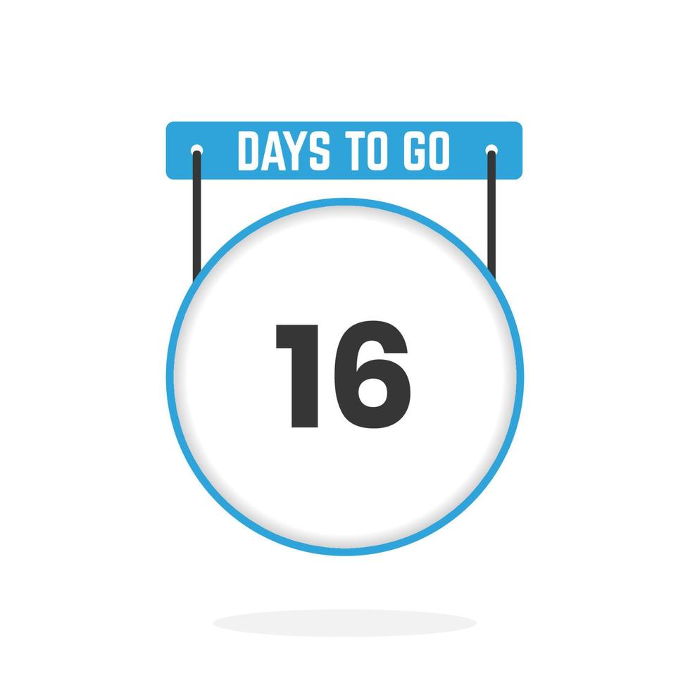 16 Days Left Countdown for sales promotion. 16 days left to go Promotional sales banner vector
