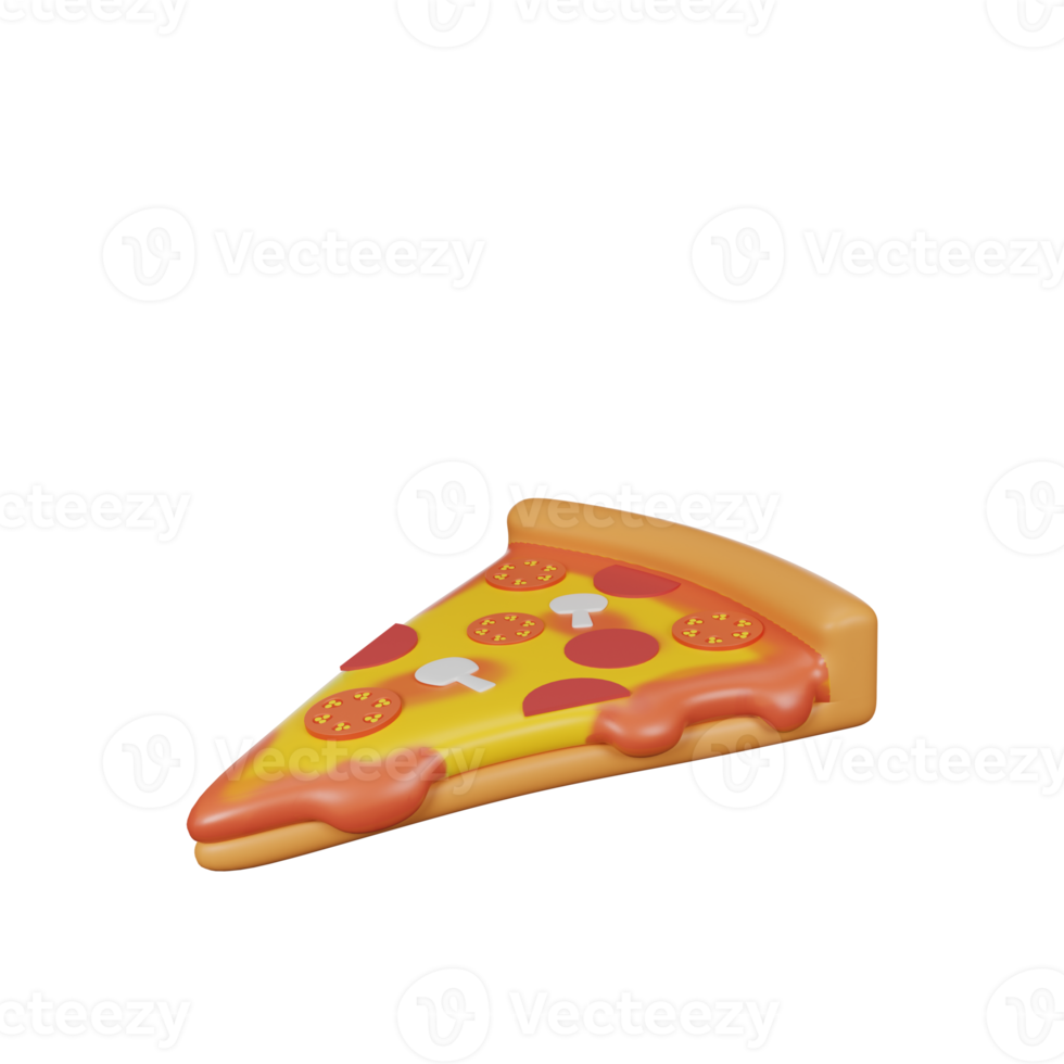 3d rendering of pizza junk food icon png