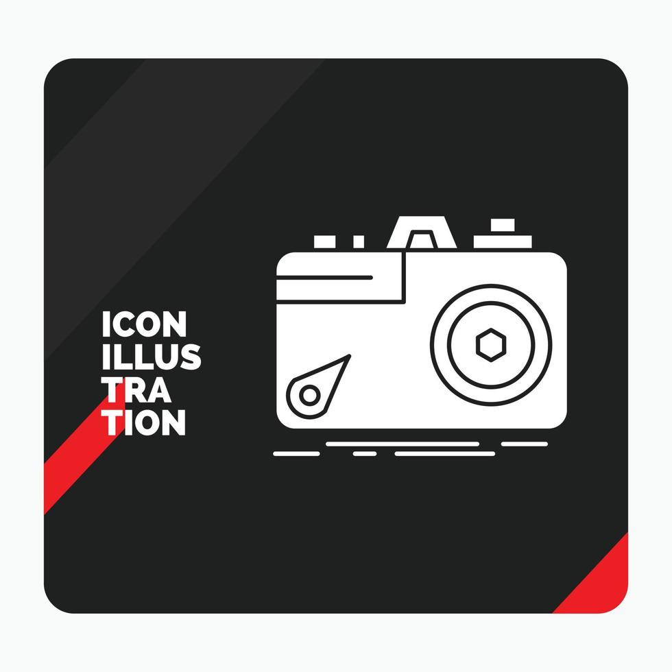 Red and Black Creative presentation Background for Camera. photography. capture. photo. aperture Glyph Icon vector