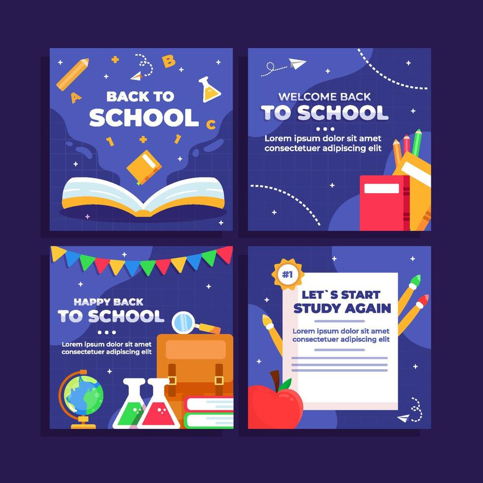 Back To School Social Media vector