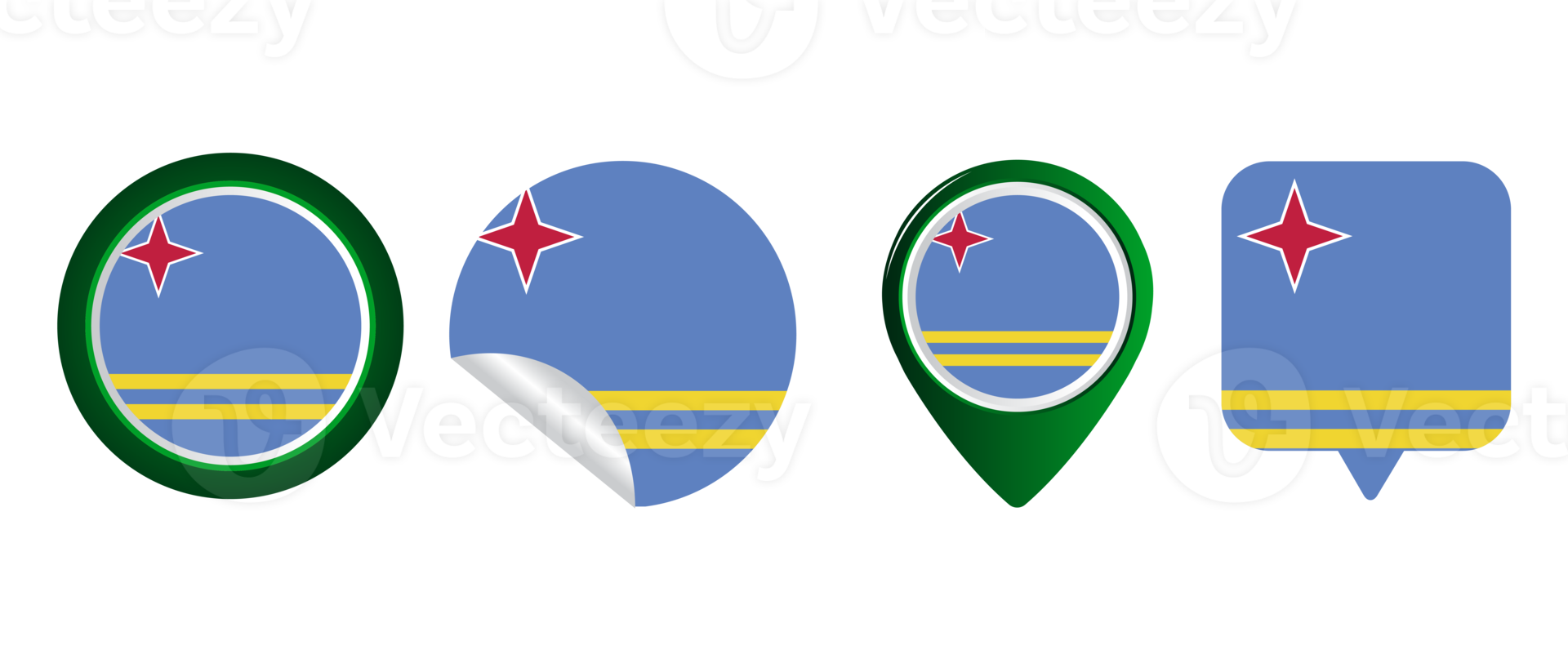 Aruba flag flat icon symbol illustration png