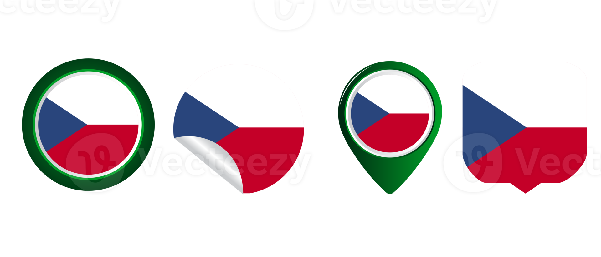 Czech Republic flag flat icon symbol illustration png